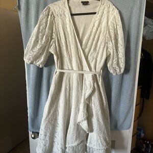 City Chic Ivory Lace Midi Dress